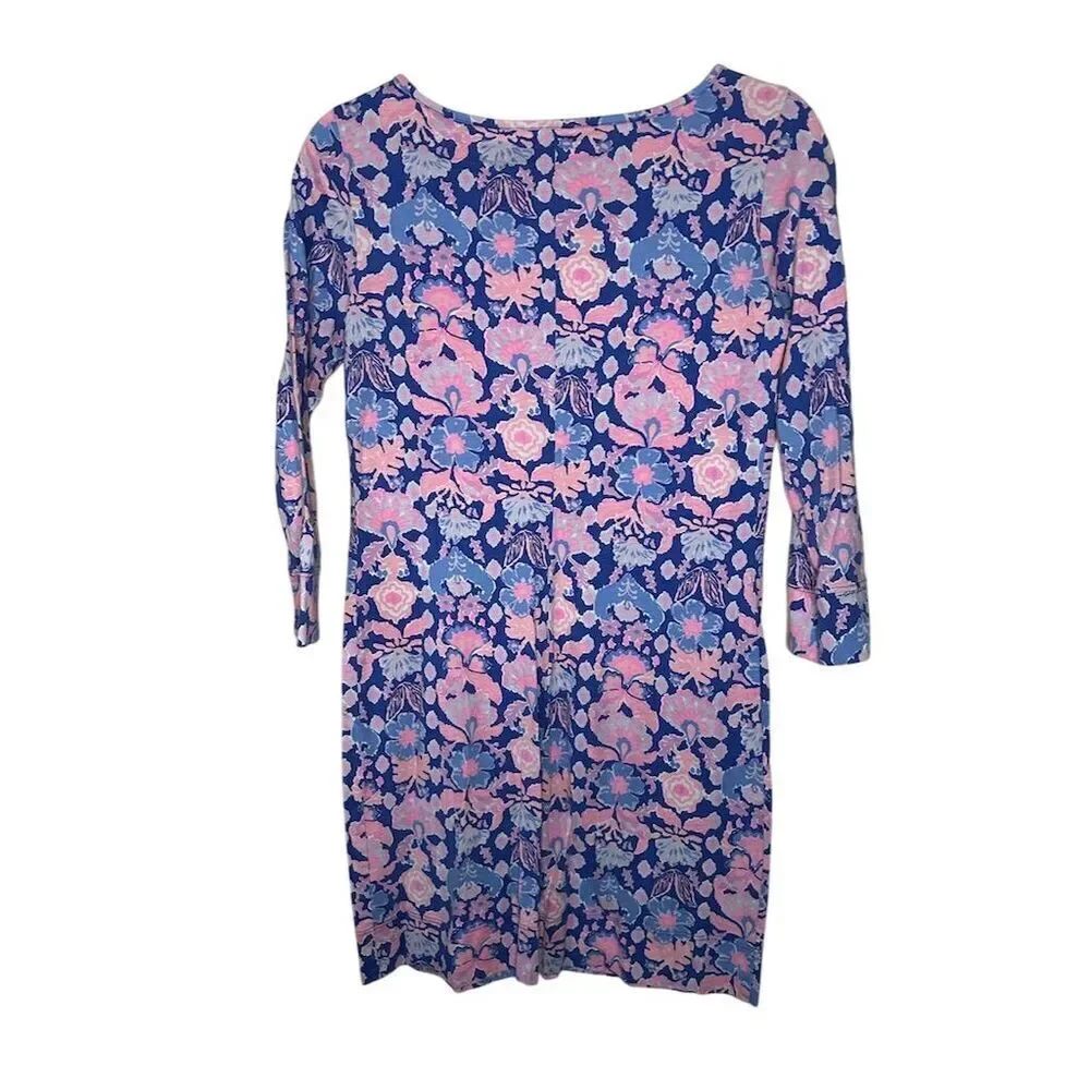Lilly Pulitzer XS Marlowe Floral T-Shirt Dress Multicolor 3/4 Sleeve - Picture 3 of 3